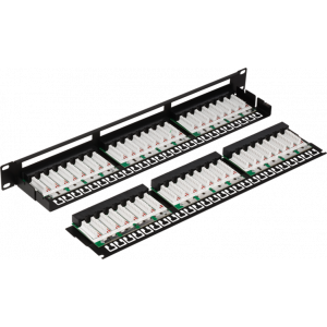 Патч-панель TWT 48 портов, UTP, кат.5E, 1U